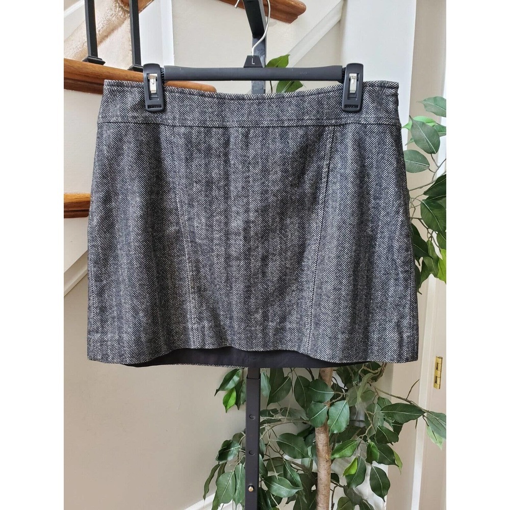 The Limited Womens Gray White‎ Cotton Pull On Pencil & Straight Mini Skirt 8